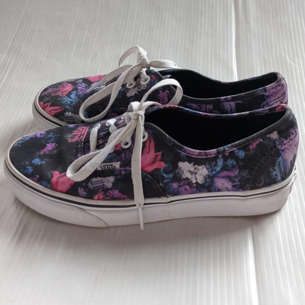 VANS authentic warped floral sneakers women's size 7.5 - Picture 9 of 11